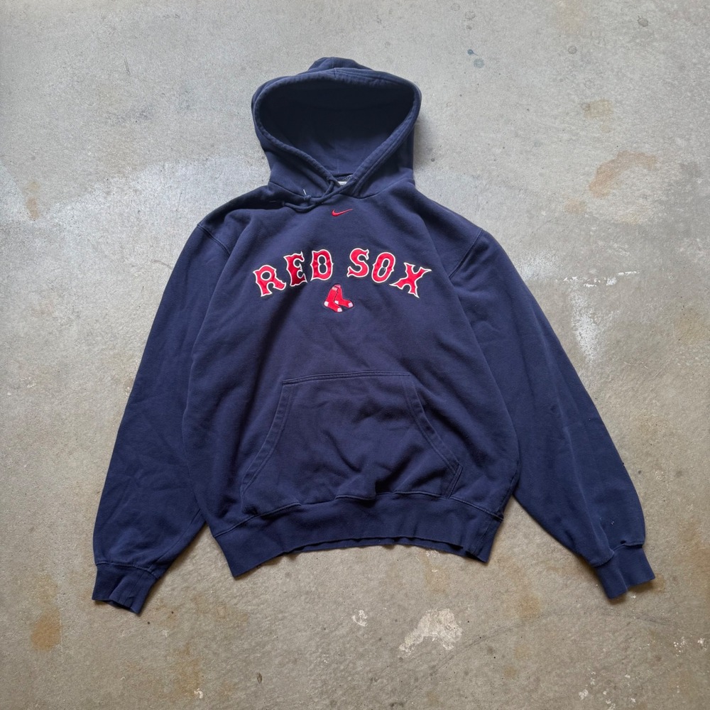 Y2K Nike Center Swoosh Boston Red Sox Hoodie MLB Mens Medium